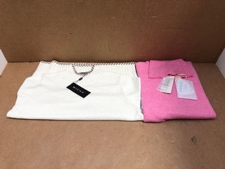 LADIES MICHA CASHMERE CLUB ROLL NECK JUMPER IN PINK- UK SIZE M TO INCLUDE MICHA LADIES JUMPER IN CREAM-UK SIZE M: LOCATION - F5