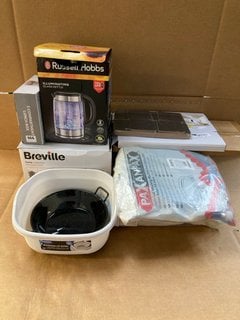 QTY OF ASSORTED HOUSEHOLD ITEMS TO INCLUDE BREVILLE CURVE COLLECTION 4 SLICE TOASTER IN GREY: LOCATION - F2