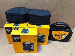 9 X DIGITAL TYRE INFLATORS TO INCLUDE AUTOMATIC BATTERY CHARGER: LOCATION - F1