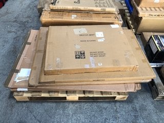 PALLET OF ASSORTED ITEMS TO INCLUDE FLAT NOTICE BOARD IN GREY: LOCATION - A7 (KERBSIDE PALLET DELIVERY)