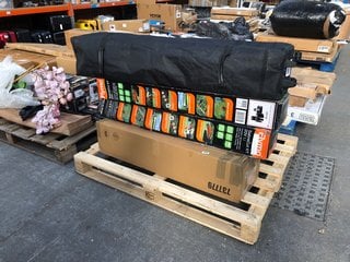 PALLET OF ASSORTED ITEMS TO INCLUDE FLYMO SABRECUT XL 20V CORDLESS HEDGE TRIMMER: LOCATION - A7 (KERBSIDE PALLET DELIVERY)