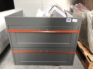 NOTTINGHAM 2 DRAWER WALL HUNG UNIT IN GREY: LOCATION - A4