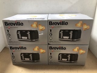 4 X BREVILLE CURVE COLLECTION BLACK 4 SLICE TOASTERS: LOCATION - AR1