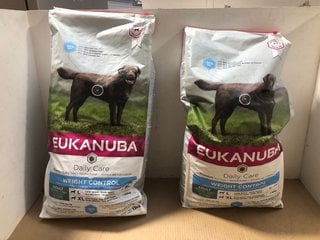 2 X EUKANUBA DAILY CARE ADULT DOG FOOD BAGS (B.B DATE 13.11.2024): LOCATION - AR2