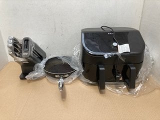 3 X ASSORTED KITCHEN ITEMS TO INCLUDE NINJA 5 BLADE KNIFE BLOCK WITH SHARPENER (PLEASE NOTE: 18+YEARS ONLY. ID MAY BE REQUIRED): LOCATION - AR4