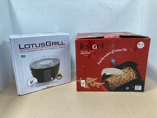 2 X KITCHEN ITEMS TO INCLUDE LOTUS GRILL G340 THE SMOKELESS CHARCOAL GRILL AND VORTEX PLUS AIR FRYER: LOCATION - AR4