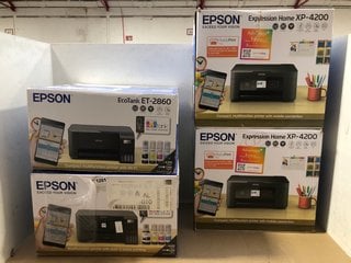 4 X ASSORTED EPSON HOME PRINTERS TO INCLUDE EPSON EXPRESSION HOME 4200 PRINTER: LOCATION - AR13