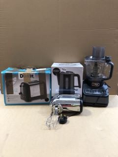 4 X ASSORTED KITCHEN APPLIANCES TO INCLUDE DUALIT 1.5L KETTLE IN BLACK: LOCATION - AR14