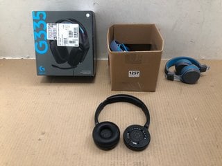 QTY OF ASSORTED HEADPHONES TO INCLUDE LOGITECH G335 WIRED GAMING HEADPHONES: LOCATION - AR16