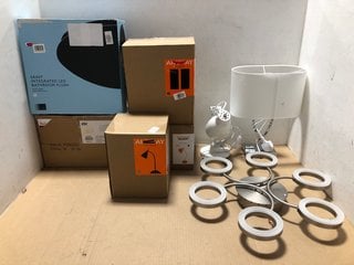 QTY OF ASSORTED LIGHTING ITEMS TO INCLUDE JOHN LEWIS & PARTNERS CARA TOUCH LAMP SET OF 2 IN POLISHED CHROME FINISH: LOCATION - BR8