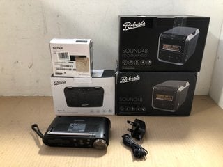 5 X ASSORTED RADIOS TO INCLUDE ROBERTS SOUND48 CD CLOCK RADIO: LOCATION - BR10