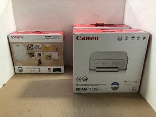 2 X CANON PIXMA TS5151 PRINTERS IN WHITE TO INCLUDE CANON PIXMA TS3350 PRINTER IN BLACK: LOCATION - BR11