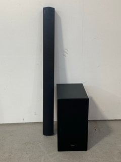 SAMSUNG SOUNDBAR AND WIRELESS SUBWOOFER MODEL: PS-WB65D TO INCLUDE ROBERTS ZOOMBOX 3 RADIO AND CD PLAYER: LOCATION - BR12