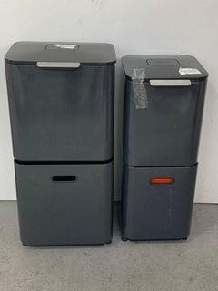 2 X JOSEPH JOSEPH TOTEM RECYCLING BINS IN GREY: LOCATION - BR13