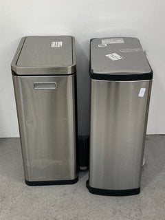 2 X ASSORTED STAINLESS STEEL KITCHEN BINS: LOCATION - BR13