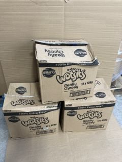 3 X BOXES OF WALKERS BAKED WOTSITS (B.B DATE 28.08.2024): LOCATION - AR19