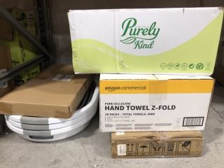 QTY OF ASSORTED ITEMS TO INCLUDE COMMERCIAL HAND TOWELS: LOCATION - BR17