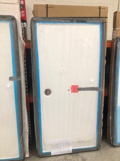 (COLLECTION ONLY) CLEAR GLASS FRAMELESS 900 X 1900 X 8MM SHOWER SIDE PANEL WITH A PEARLSTONE 1800 X 900MM SHOWER TRAY - RRP £1255: LOCATION - B2