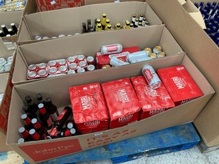 (COLLECTION ONLY) PALLET OF ASSORTED DRINKS TO INCLUDE STELLA ARTOIS BELGIUM LAGER 4.6% VOL 440ML (WE OPERATE A CHALLENGE 25 POLICY. 18+ ID MAY BE REQUIRED UPON COLLECTION/DELIVERY, E.G. A VALID PASS