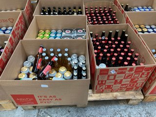 (COLLECTION ONLY) PALLET OF ASSORTED DRINKS TO INCLUDE MADRE EXCEPCIONAL LAGER 4.6% VOL (WE OPERATE A CHALLENGE 25 POLICY. 18+ ID MAY BE REQUIRED UPON COLLECTION/DELIVERY, E.G. A VALID PASSPORT OR PH