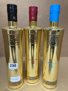 3 X ASSORTED AU VODKA'S TO INCLUDE PREMIUM VODKA 40% VOL 70CL (WE OPERATE A CHALLENGE 25 POLICY. 18+ ID MAY BE REQUIRED UPON COLLECTION/DELIVERY, E.G. A VALID PASSPORT OR PHOTO DRIVING LICENCE): LOCA