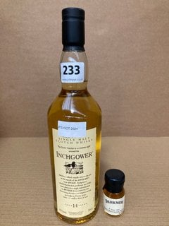 2 X ASSORTED WHISKEY'S TO INCLUDE INCHGOWER SINGLE MALT WHISKEY 43 VOL 70CL (WE OPERATE A CHALLENGE 25 POLICY. 18+ ID MAY BE REQUIRED UPON COLLECTION/DELIVERY, E.G. A VALID PASSPORT OR PHOTO DRIVING