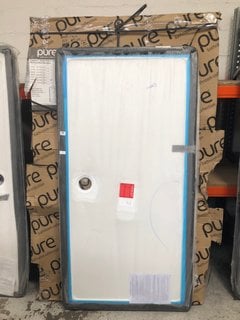 (COLLECTION ONLY) CLEAR GLASS BLACK FRAMED 1200+300 X 2000 X 8MM SHOWER SIDE PANEL MAYBE USED AS A WET ROOM PANEL WITH A PEARLSTONE 1800 X 900MM SHOWER TRAY - RRP £1205: LOCATION - B2