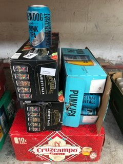 (COLLECTION ONLY) QTY OF ASSORTED DRINKS TO INCLUDE BREWDOG PUNK IPA 5.4% VOL 330ML (WE OPERATE A CHALLENGE 25 POLICY. 18+ ID MAY BE REQUIRED UPON COLLECTION/DELIVERY, E.G. A VALID PASSPORT OR PHOTO