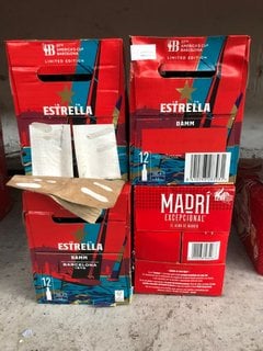 (COLLECTION ONLY) QTY OF ASSORTED LAGERS TO INCLUDE ESTRELLA DAMM LAGER 4.6% VOL 330ML (WE OPERATE A CHALLENGE 25 POLICY. 18+ ID MAY BE REQUIRED UPON COLLECTION/DELIVERY, E.G. A VALID PASSPORT OR PHO