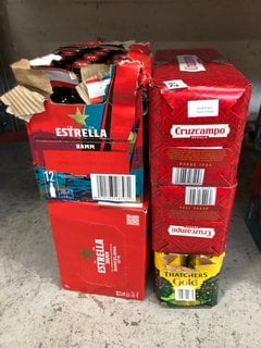 (COLLECTION ONLY) QTY OF ASSORTED LAGERS TO INCLUDE ESTRELLA DAMM LAGER 4.6% VOL 330ML (WE OPERATE A CHALLENGE 25 POLICY. 18+ ID MAY BE REQUIRED UPON COLLECTION/DELIVERY, E.G. A VALID PASSPORT OR PHO