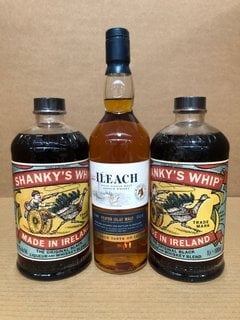 3 X ASSORTED WHISKEY ITEMS TO INCLUDE ILEACH ISLAY SINGLE MALT SCOTCH WHISKEY 40% VOL 700ML (WE OPERATE A CHALLENGE 25 POLICY. 18+ ID MAY BE REQUIRED UPON COLLECTION/DELIVERY, E.G. A VALID PASSPORT O