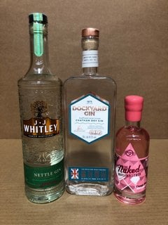 3 X ASSORTED GINS TO INCLUDE DOCKYARD GIN 41.2% VOL 70 CL (WE OPERATE A CHALLENGE 25 POLICY. 18+ ID MAY BE REQUIRED UPON COLLECTION/DELIVERY, E.G. A VALID PASSPORT OR PHOTO DRIVING LICENCE): LOCATION