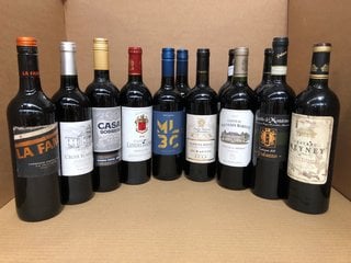 12 X ASSORTED BOTTLES WINE TO INCLUDE CHATEAU CROIX BLANCHE BERGERAC 13% VOL 75CL (WE OPERATE A CHALLENGE 25 POLICY. 18+ ID MAY BE REQUIRED UPON COLLECTION/DELIVERY, E.G. A VALID PASSPORT OR PHOTO DR