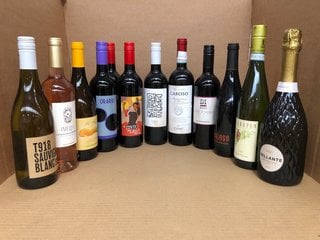 12 X ASSORTED BOTTLES OF WINE TO INCLUDE CURIOSO VINOS PARA INTREPIDOS 13.5% VOL 750ML (WE OPERATE A CHALLENGE 25 POLICY. 18+ ID MAY BE REQUIRED UPON COLLECTION/DELIVERY, E.G. A VALID PASSPORT OR PHO