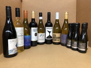 14 X ASSORTED BOTTLES OF WINE TO INCLUDE APUS SAUVIGNON BLANC 12.5% VOL 75CL (WE OPERATE A CHALLENGE 25 POLICY. 18+ ID MAY BE REQUIRED UPON COLLECTION/DELIVERY, E.G. A VALID PASSPORT OR PHOTO DRIVING