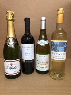 4 X ASSORTED WINES TO INCLUDE VIN BLANC SE 13.5% VOL 70CL (WE OPERATE A CHALLENGE 25 POLICY. 18+ ID MAY BE REQUIRED UPON COLLECTION/DELIVERY, E.G. A VALID PASSPORT OR PHOTO DRIVING LICENCE): LOCATION