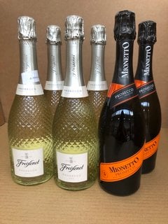 6 X ASSORTED PROSECCO TO INCLUDE 4 X FREIXENET PROSECCO 11% VOL 750ML (WE OPERATE A CHALLENGE 25 POLICY. 18+ ID MAY BE REQUIRED UPON COLLECTION/DELIVERY, E.G. A VALID PASSPORT OR PHOTO DRIVING LICENC