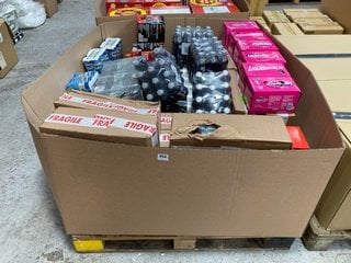 PALLET OF ASSORTED DRINKS TO INCLUDE TANGO DARK BERRY SUGAR FREE DRINKS ( B.B DATE 11.2023 ): LOCATION - B5 (KERBSIDE PALLET DELIVERY)