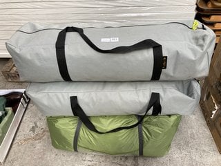 3 X ASSORTED OUTDOOR ITEMS TO INCLUDE ODYSSEY 800 GREEN TENT: LOCATION - A7