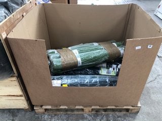 PALLET OF ASSORTED GARDEN ITEMS TO INCLUDE SIMPLA FAUX GRASS ROLLS: LOCATION - B2 (KERBSIDE PALLET DELIVERY)