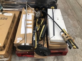 PALLET OF ASSORTED LIGHTING ITEMS TO INCLUDE JOHN LEWIS & PARTNERS ZELA UPLIGHTER IN SILVER: LOCATION - B3 (KERBSIDE PALLET DELIVERY)