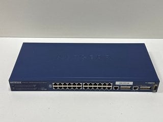 NETGEAR PROSAFE 24 PORT 10/100 MANAGED SWITCH W/ 2 GBIC PORTS NETWORK SWITCH IN BLUE: MODEL NO FSM726V2 (UNIT ONLY) [JPTM125266]