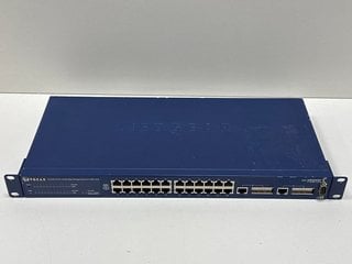 NETGEAR PROSAFE 24 PORT 10/100 MANAGED SWITCH W/ 2 GBIC PORTS NETWORK SWITCH IN BLUE: MODEL NO FSM726V2 (UNIT ONLY) [JPTM125268]