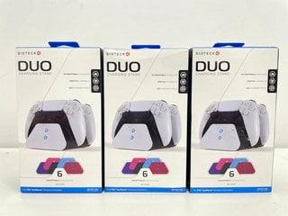 QTY OF 3 GIOTECK DUO CHARGING STAND GAME ACCESSORIES. (WITH BOX, FOR PS5 DUALSENSE WIRELESS CONTROLLERS) [JPTM125388]