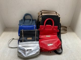 QTY OF ASSORTED WOMENS JULIEN MACDONALD SMALL HANDBAGS IN VARIOUS COLOURS: LOCATION - H4