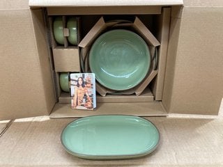 OUR PLACE SET OF 8 SERVING SET IN SAGE - RRP - £235: LOCATION - E5