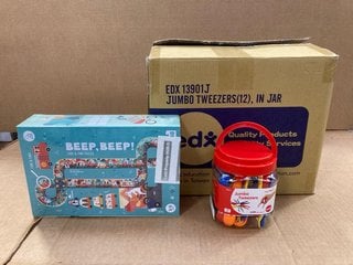 BOX OF EDX JUMBO TWEEZERS TO INCLUDE BEEP , BEEP LOOK AND FIND PUZZLE (SEALED): LOCATION - E5