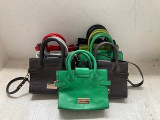 QTY OF ASSORTED WOMENS JULIEN MACDONALD SMALL HANDBAGS IN VARIOUS COLOURS: LOCATION - H4