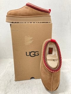 UGG WOMENS TAZZ SUEDE OPEN BACK SHOES IN CHESTNUT SIZE: 5 - RRP - £105: LOCATION - E0