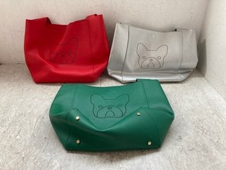 3 X ASHWOOD WOMENS LEATHER SHOULDER BAGS IN VARIOUS COLOURS: LOCATION - H7